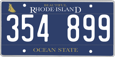RI license plate 354899