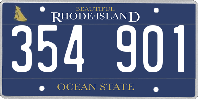 RI license plate 354901