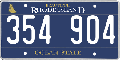 RI license plate 354904