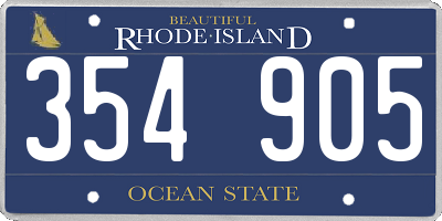 RI license plate 354905