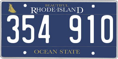 RI license plate 354910