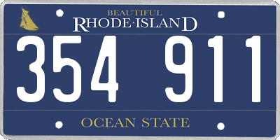RI license plate 354911