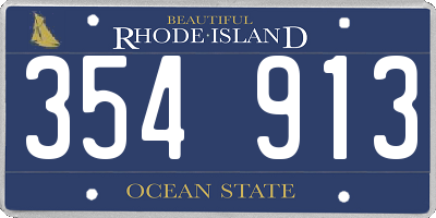 RI license plate 354913