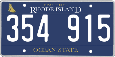 RI license plate 354915