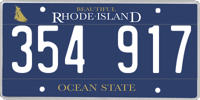 RI license plate 354917