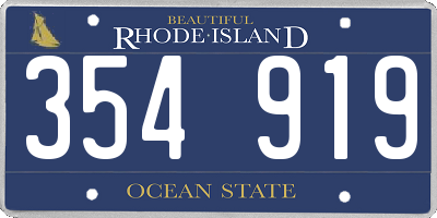 RI license plate 354919