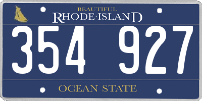 RI license plate 354927