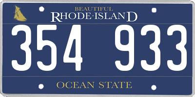RI license plate 354933