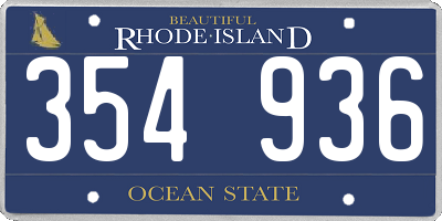 RI license plate 354936