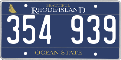 RI license plate 354939