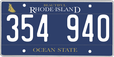 RI license plate 354940