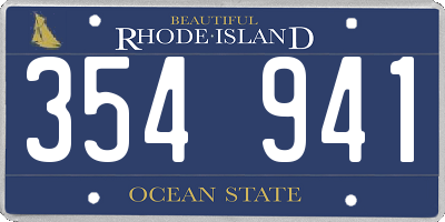 RI license plate 354941