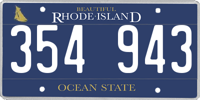 RI license plate 354943