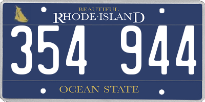 RI license plate 354944