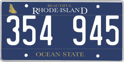 RI license plate 354945