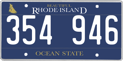 RI license plate 354946