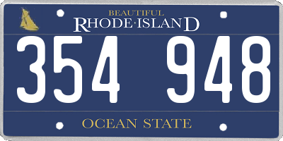 RI license plate 354948
