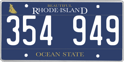 RI license plate 354949