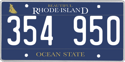 RI license plate 354950