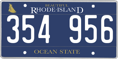 RI license plate 354956