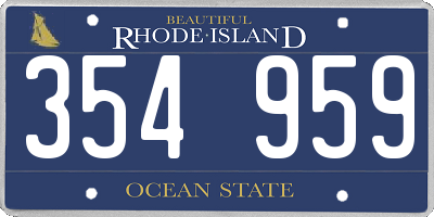 RI license plate 354959
