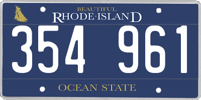 RI license plate 354961
