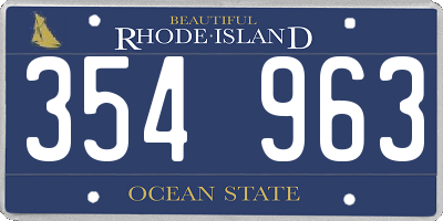RI license plate 354963