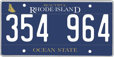 RI license plate 354964