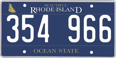 RI license plate 354966