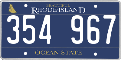 RI license plate 354967