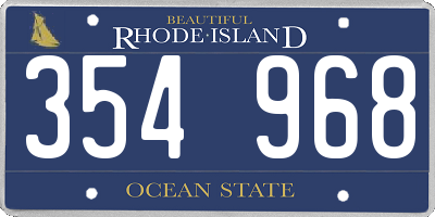 RI license plate 354968