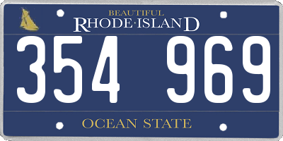RI license plate 354969