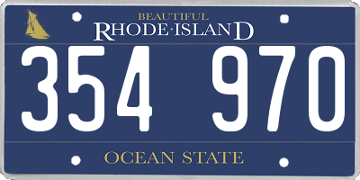 RI license plate 354970