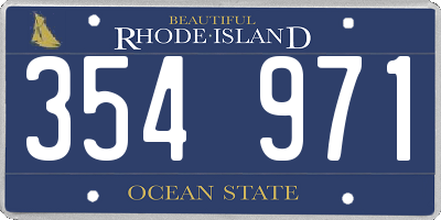 RI license plate 354971
