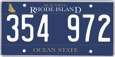 RI license plate 354972