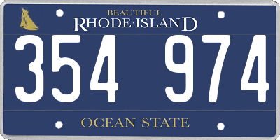 RI license plate 354974