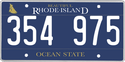 RI license plate 354975