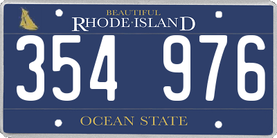 RI license plate 354976
