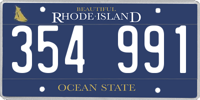 RI license plate 354991