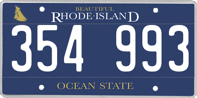 RI license plate 354993