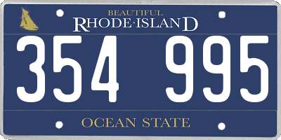 RI license plate 354995