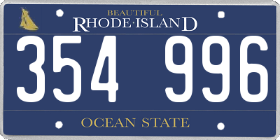 RI license plate 354996