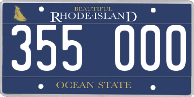 RI license plate 355000