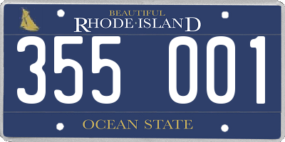 RI license plate 355001