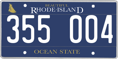 RI license plate 355004