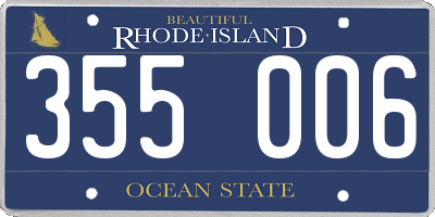 RI license plate 355006