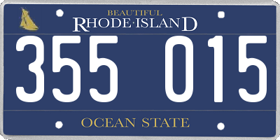 RI license plate 355015