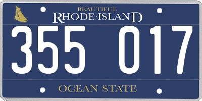 RI license plate 355017