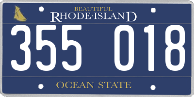 RI license plate 355018
