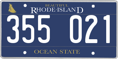 RI license plate 355021